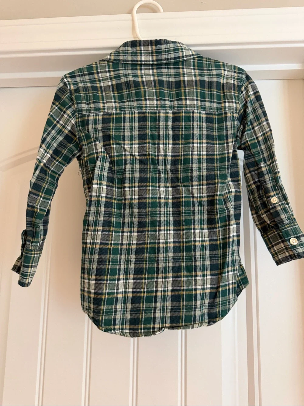 Carter's Green and Navy Plaid Button-Down Flannel Shirt